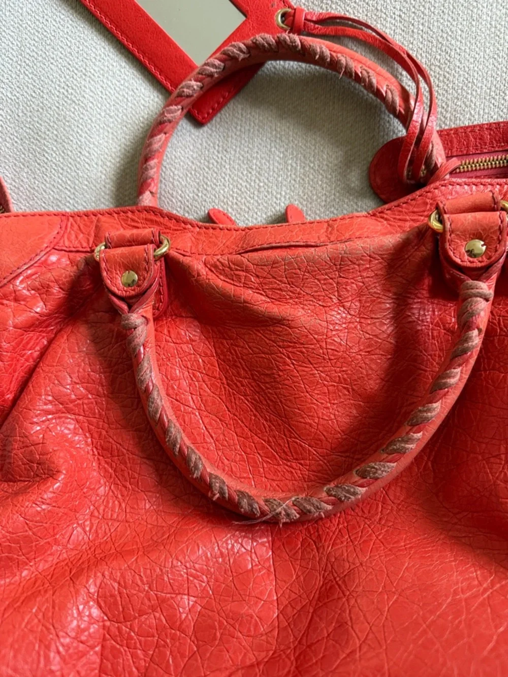 Balenciaga Rose Corail Lambskin Leather Giant 12 Gold Motorcycle City Bag - Picture 15 of 17